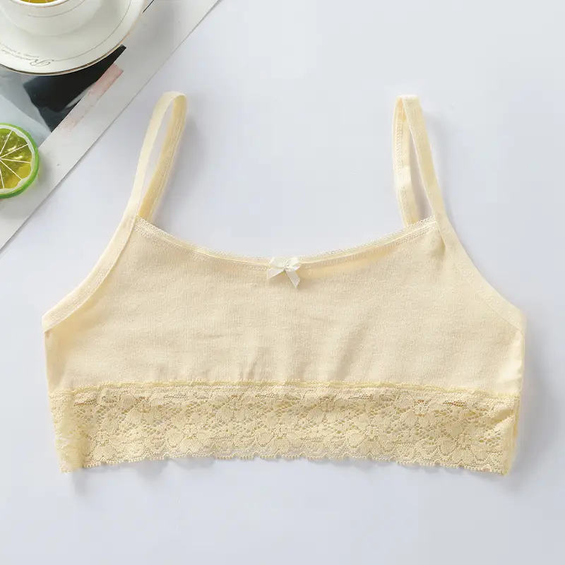 Girls' Underwear Camisole for Development Period 6-12-14 Years Old Lace Big Girl Bra Young Girl Elementary School Student Camisole Tube Top
