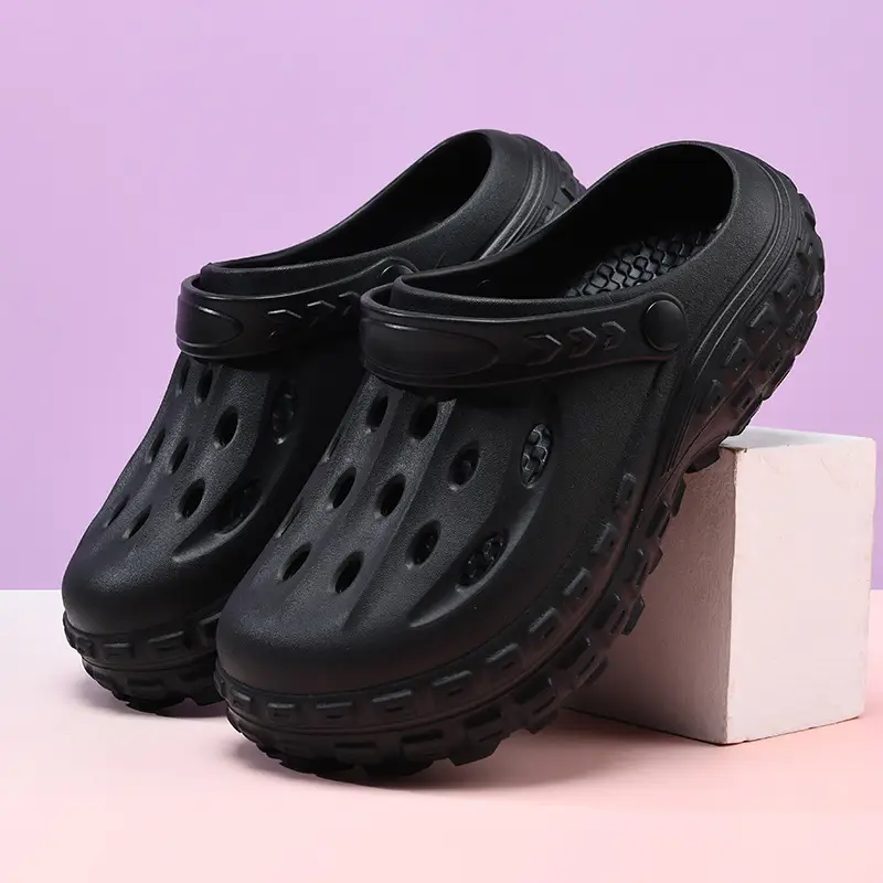 Hole Shoes Women's Summer Thick Sole Increased Wear-resistant Non-slip Breathable Baotou Tops EVA Outer Wear Non-smelly Foot Couple Sandals - Image 6