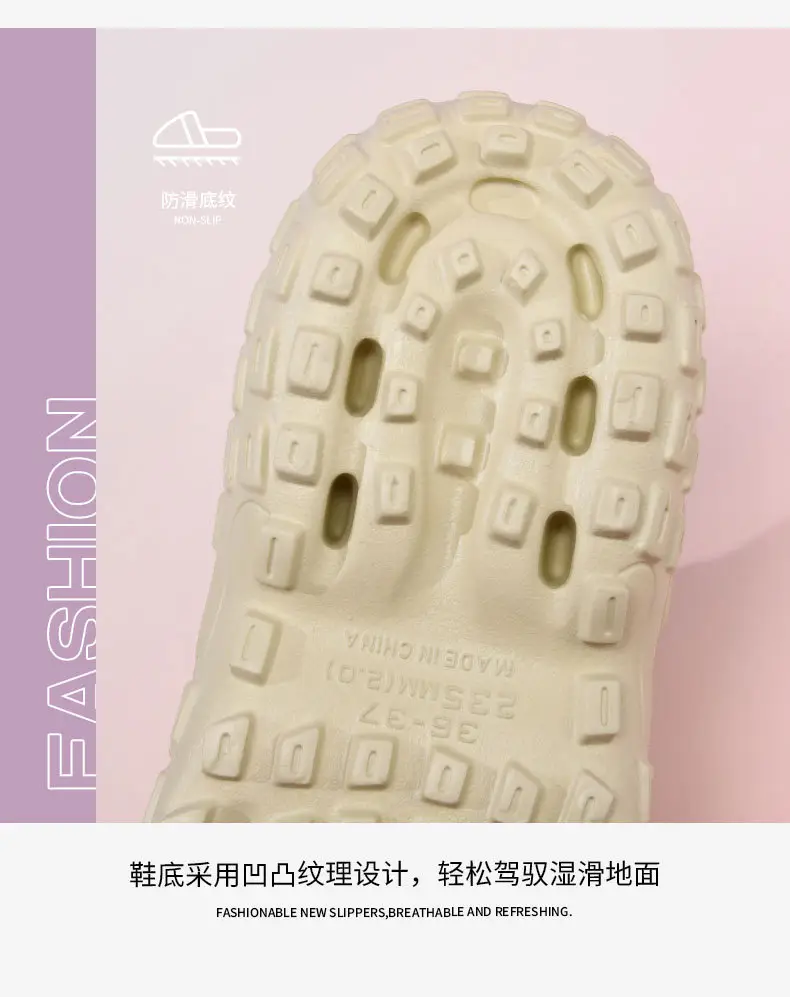 Hole Shoes Women's Summer Thick Sole Increased Wear-resistant Non-slip Breathable Baotou Tops EVA Outer Wear Non-smelly Foot Couple Sandals — feature 5