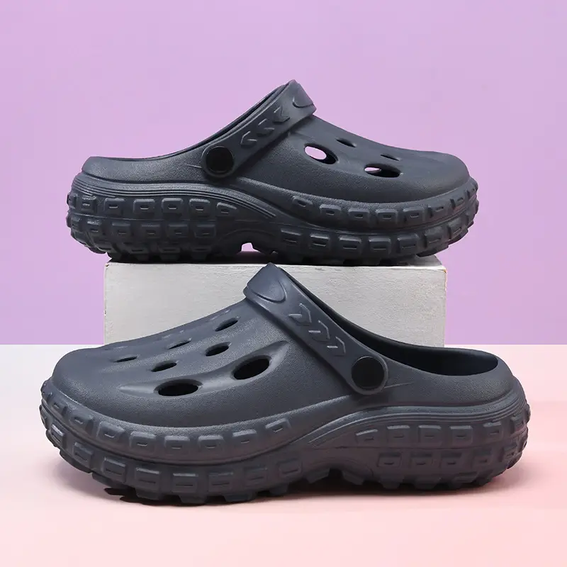 Hole Shoes Women's Summer Thick Sole Increased Wear-resistant Non-slip Breathable Baotou Tops EVA Outer Wear Non-smelly Foot Couple Sandals - Image 2