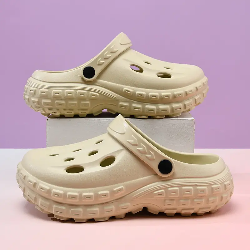 Hole Shoes Women's Summer Thick Sole Increased Wear-resistant Non-slip Breathable Baotou Tops EVA Outer Wear Non-smelly Foot Couple Sandals - Image 3
