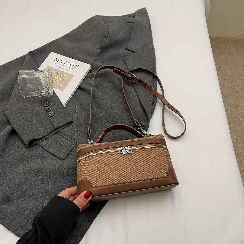 Women's Korean Style Crossbody Bag Tan Beige 2025 - Image 2