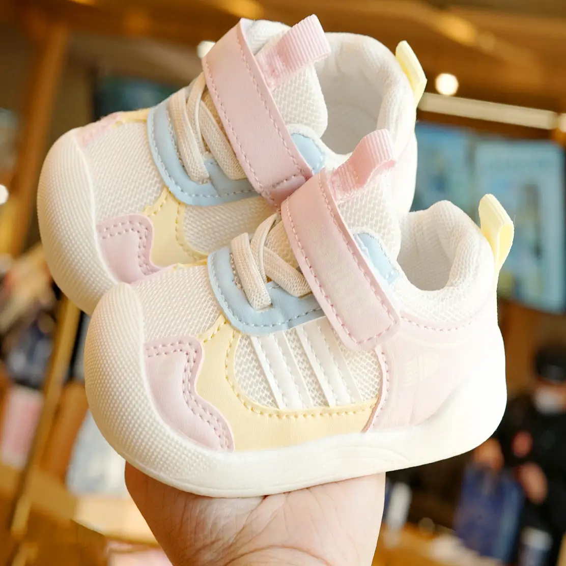Baby Shoes Pink Yellow 1-2Yrs Soft Sole Non-Slip