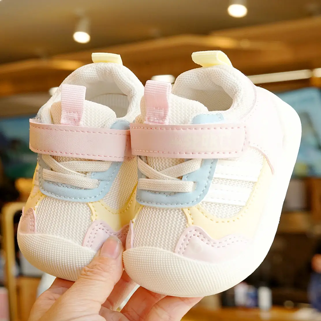 Baby Shoes Pink Yellow 1-2Yrs Soft Sole Non-Slip