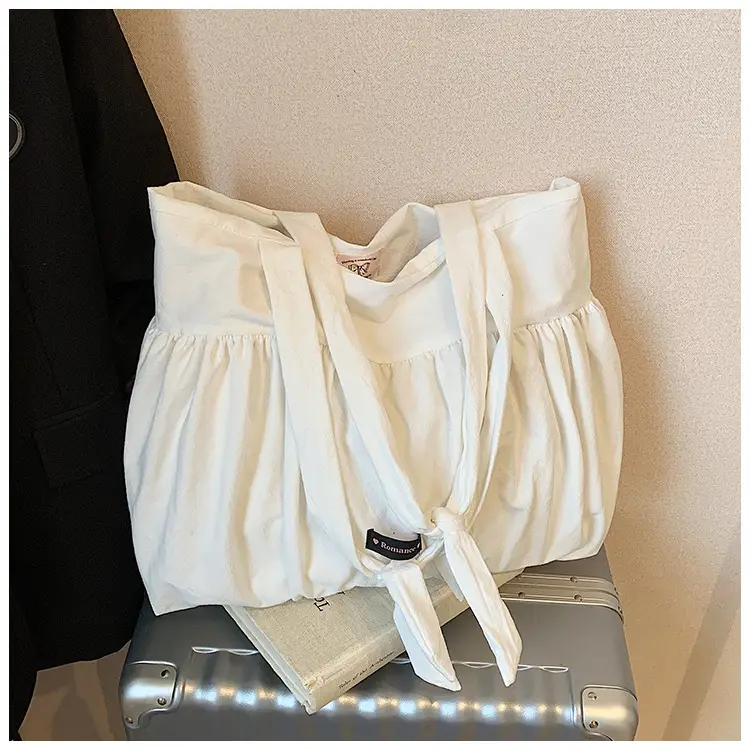 Grey Ruffled Shoulder Bag for Women Large Capacity — feature 39