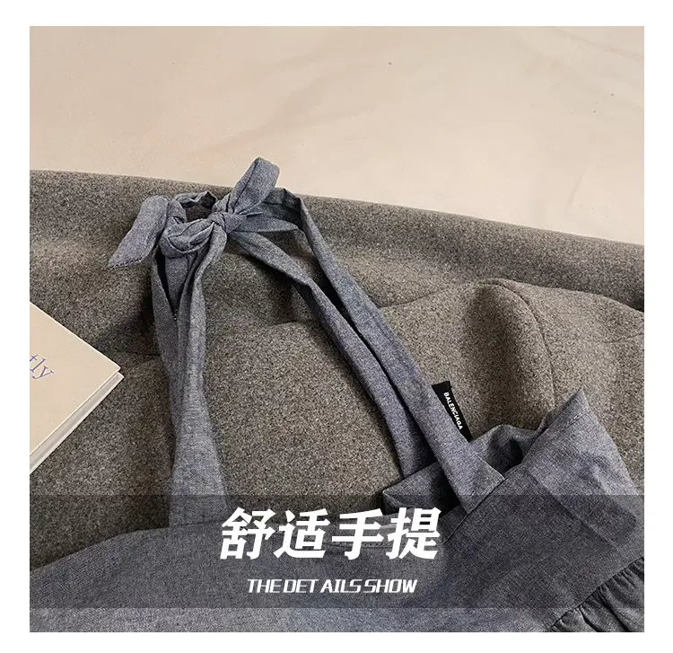Grey Ruffled Shoulder Bag for Women Large Capacity — feature 8