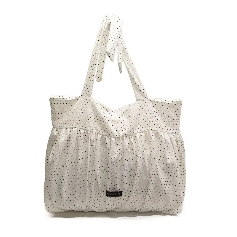 Grey Ruffled Shoulder Bag for Women Large Capacity - Image 2