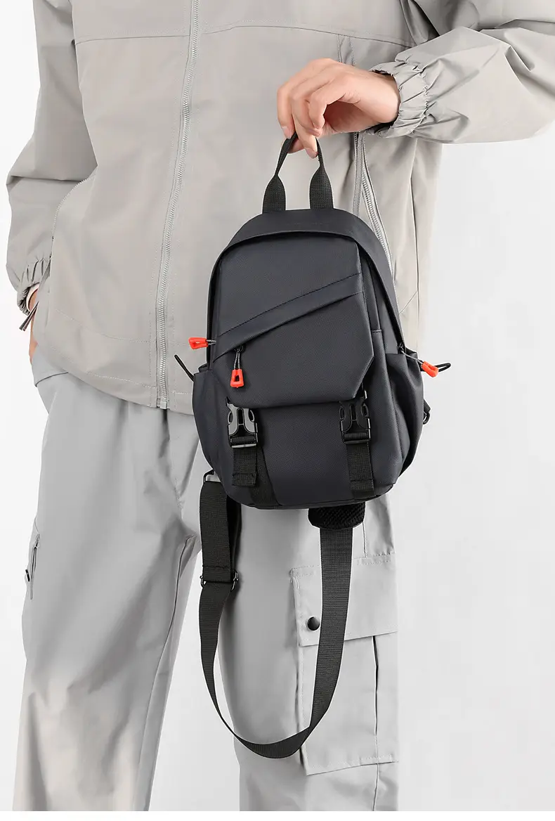 Men's Waterproof Crossbody Bag Black PU Leather Large Capacity — feature 13
