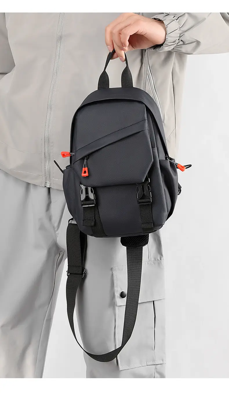 Men's Waterproof Crossbody Bag Black PU Leather Large Capacity — feature 19