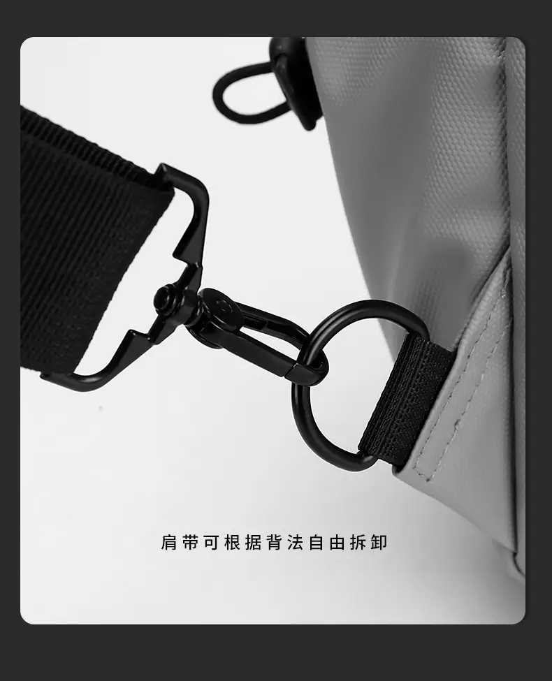 Men's Waterproof Crossbody Bag Black PU Leather Large Capacity — feature 28