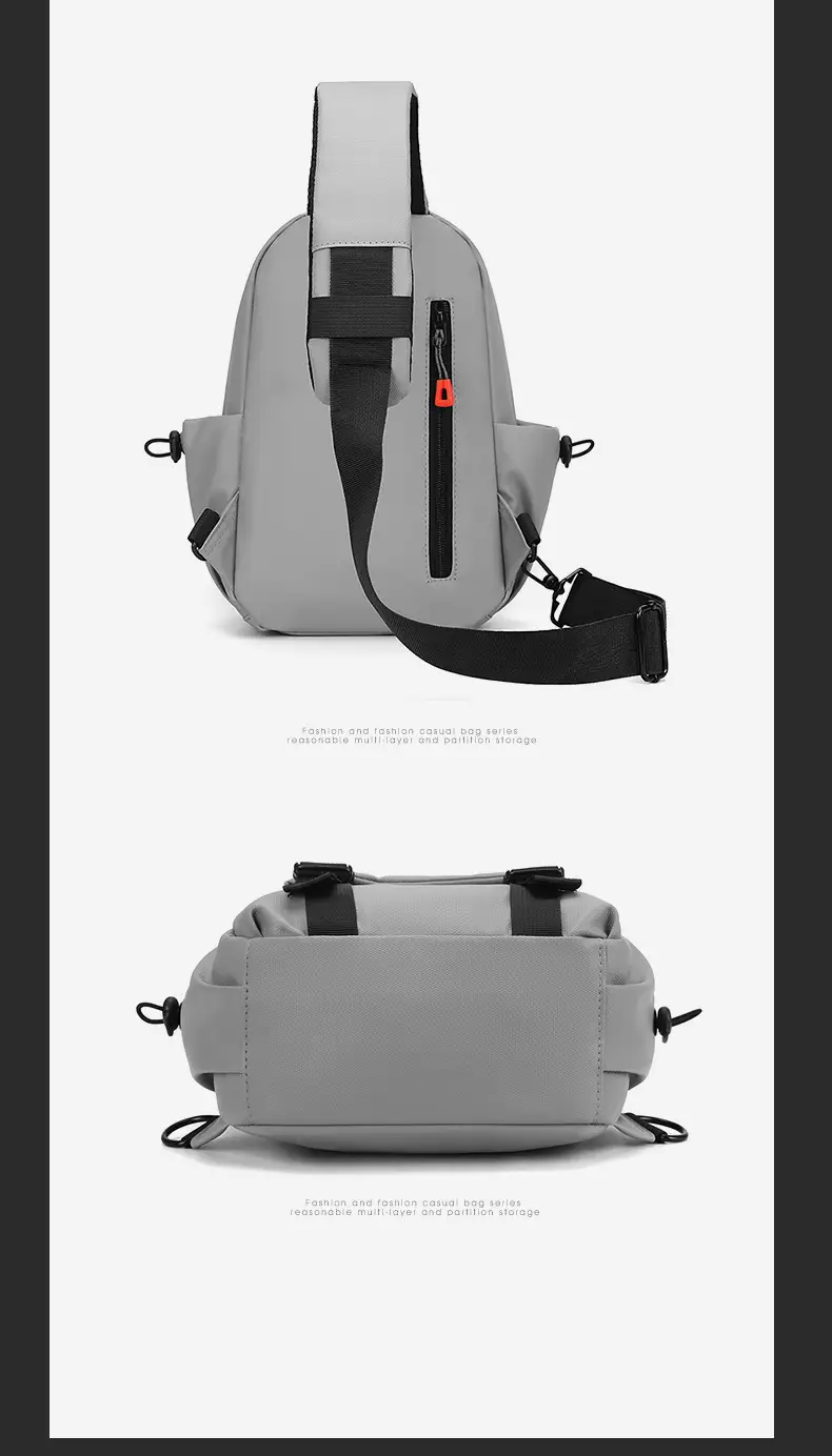 Men's Waterproof Crossbody Bag Black PU Leather Large Capacity — feature 32