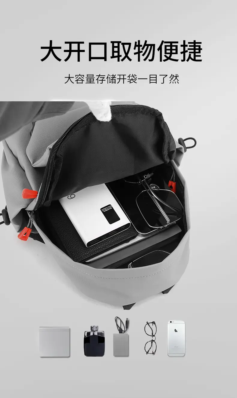 Men's Waterproof Crossbody Bag Black PU Leather Large Capacity — feature 9
