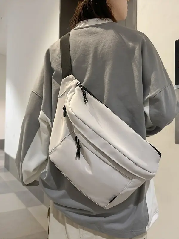 2025 New Crossbody Bag Large Capacity Light Grey