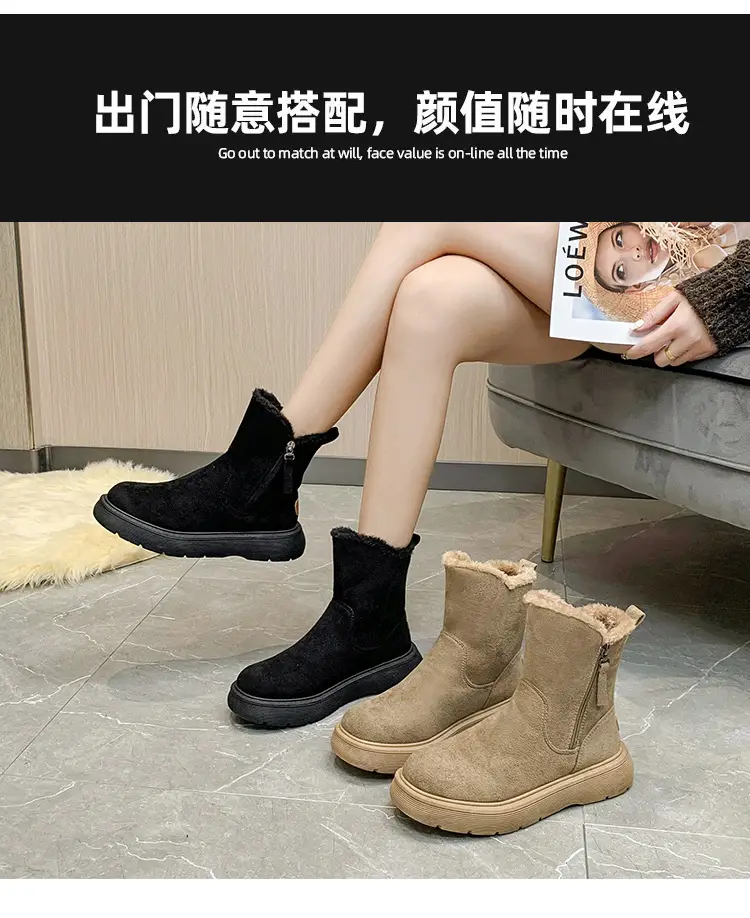 Women's Hot Snow Boots Black Fleece Lined 2025 — feature 7