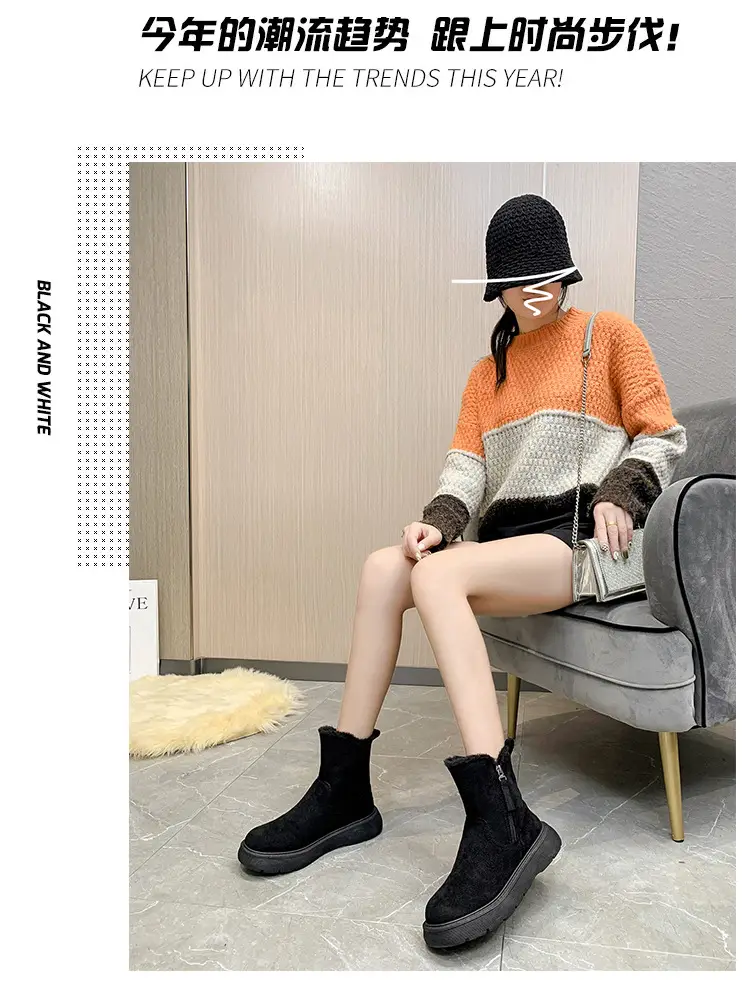 Women's Hot Snow Boots Black Fleece Lined 2025 — feature 8