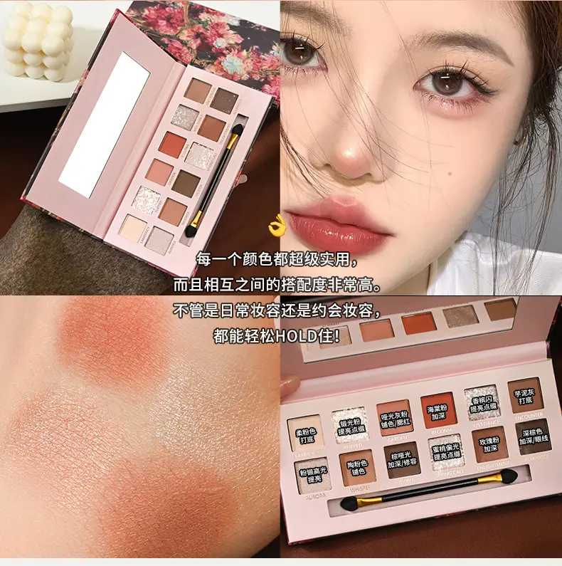 12-Color Eye Shadow Palette with Brush & Mirror — feature 19