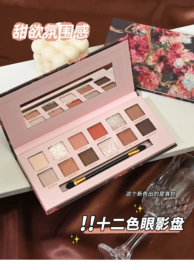 12-Color Eye Shadow Palette with Brush & Mirror — feature 3