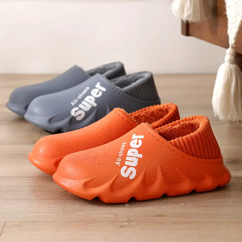 Stock clearance men's and women's cotton-padded men's winter elastic bag heel non-slip indoor home warm thick-soled cotton-padded shoes for autumn and winter - Image 7