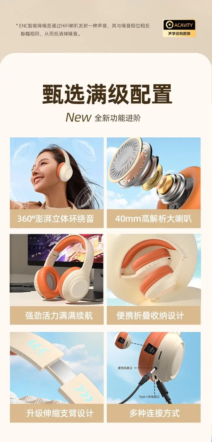 Wireless Bluetooth Headset with Noise Reduction & Long Battery β feature 2