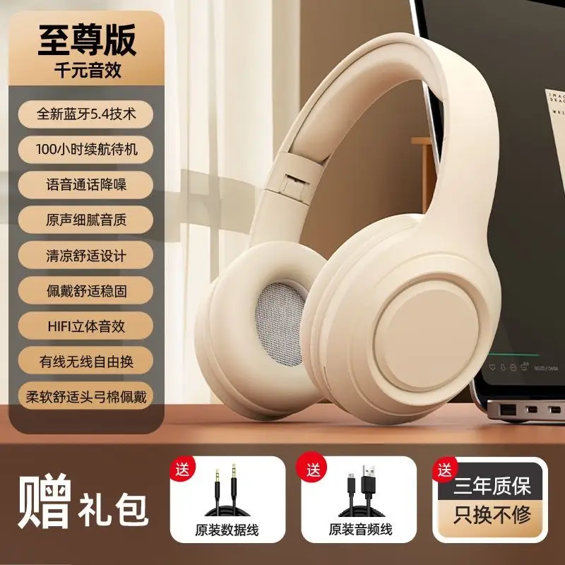 Wireless Bluetooth Headset with Noise Reduction & Long Battery