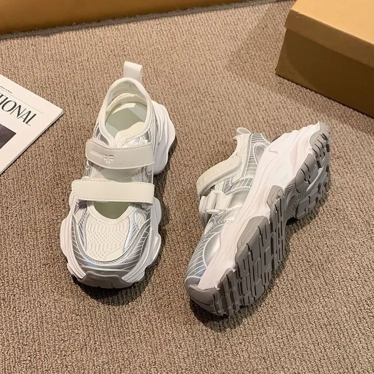 Women's White Mesh Platform Sandals 2025 Summer — feature 17