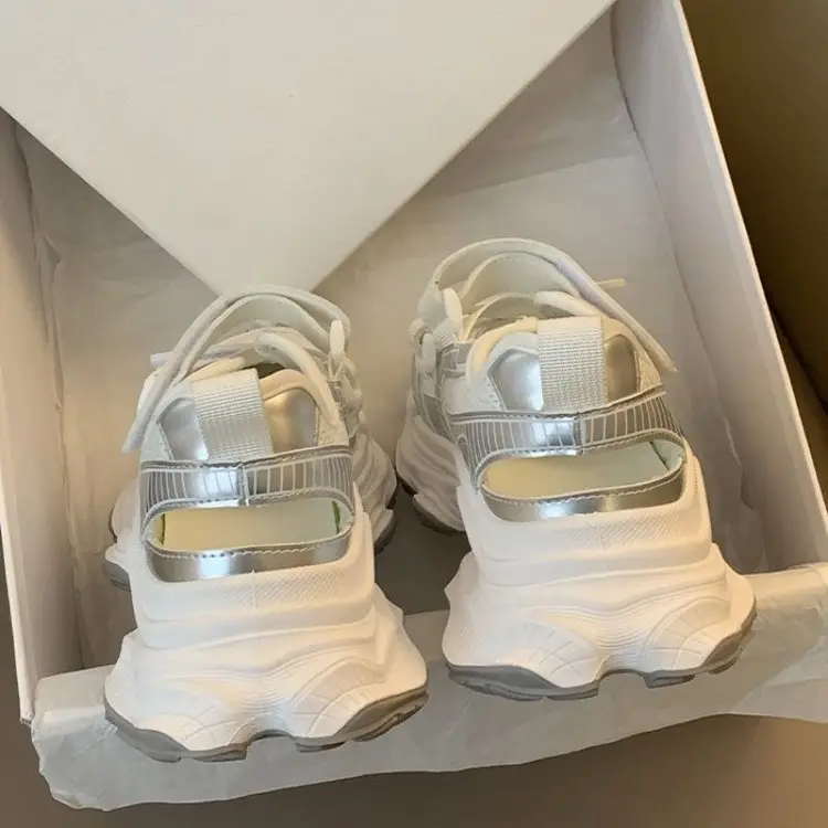 Women's White Mesh Platform Sandals 2025 Summer — feature 19