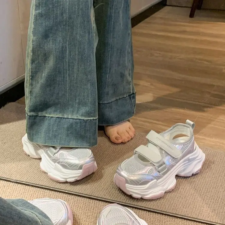 Women's White Mesh Platform Sandals 2025 Summer — feature 21