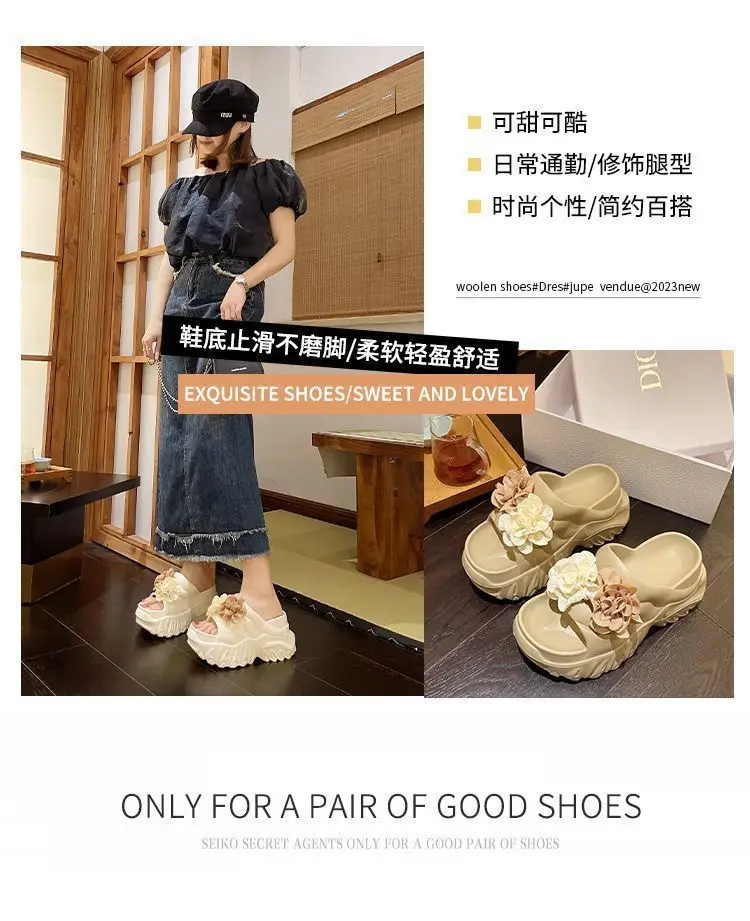 Black Floral Platform Sandals for Women Summer — feature 2