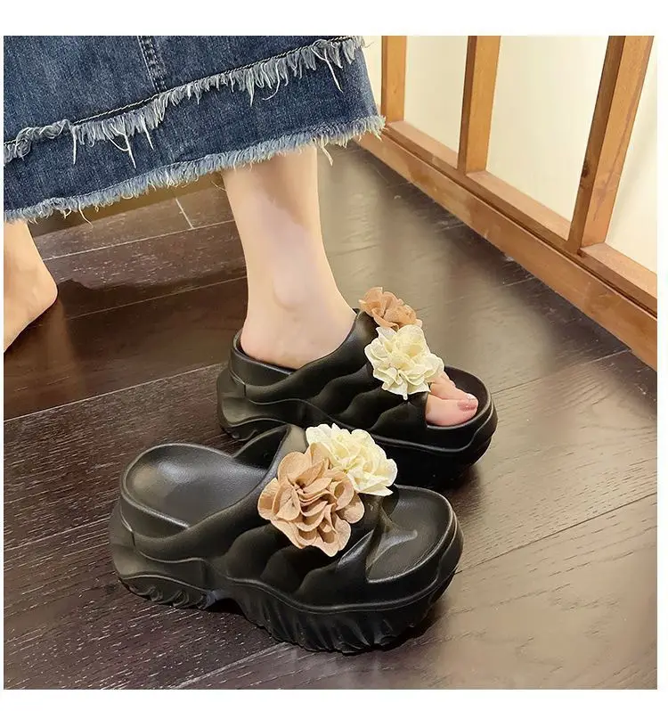 Black Floral Platform Sandals for Women Summer — feature 5