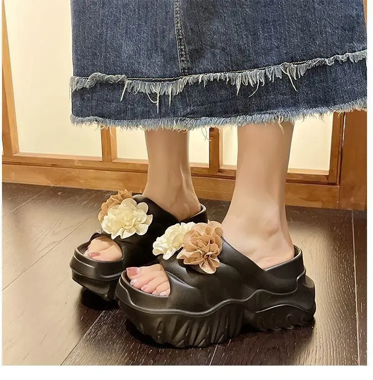 Black Floral Platform Sandals for Women Summer — feature 6