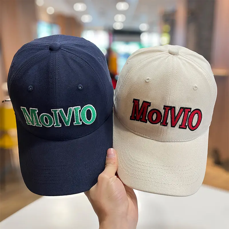 Korean Style Letter Embroidered Baseball Cap Brown - Image 2