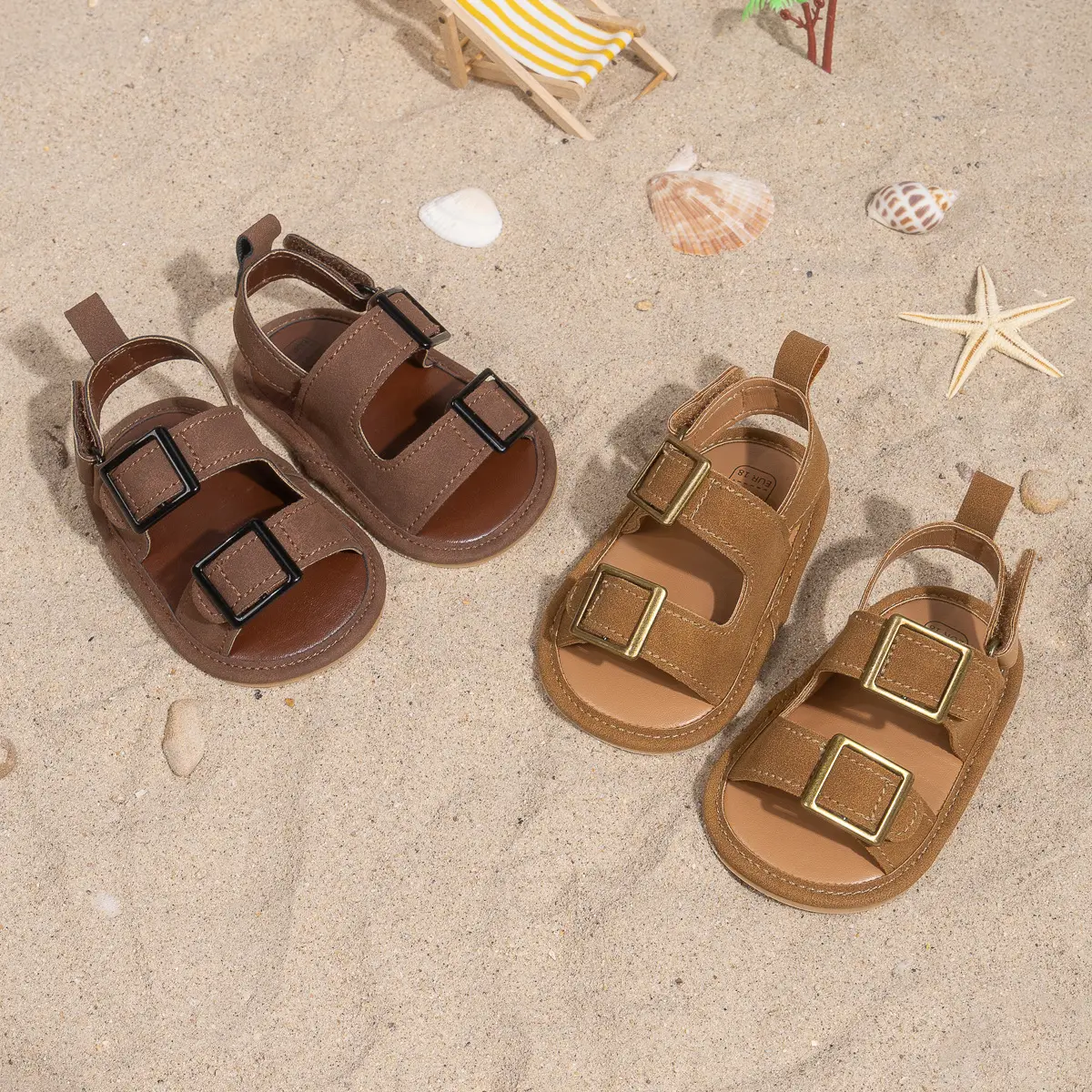 2025 Summer Baby Shoes Brown Buckle Sole — feature 4