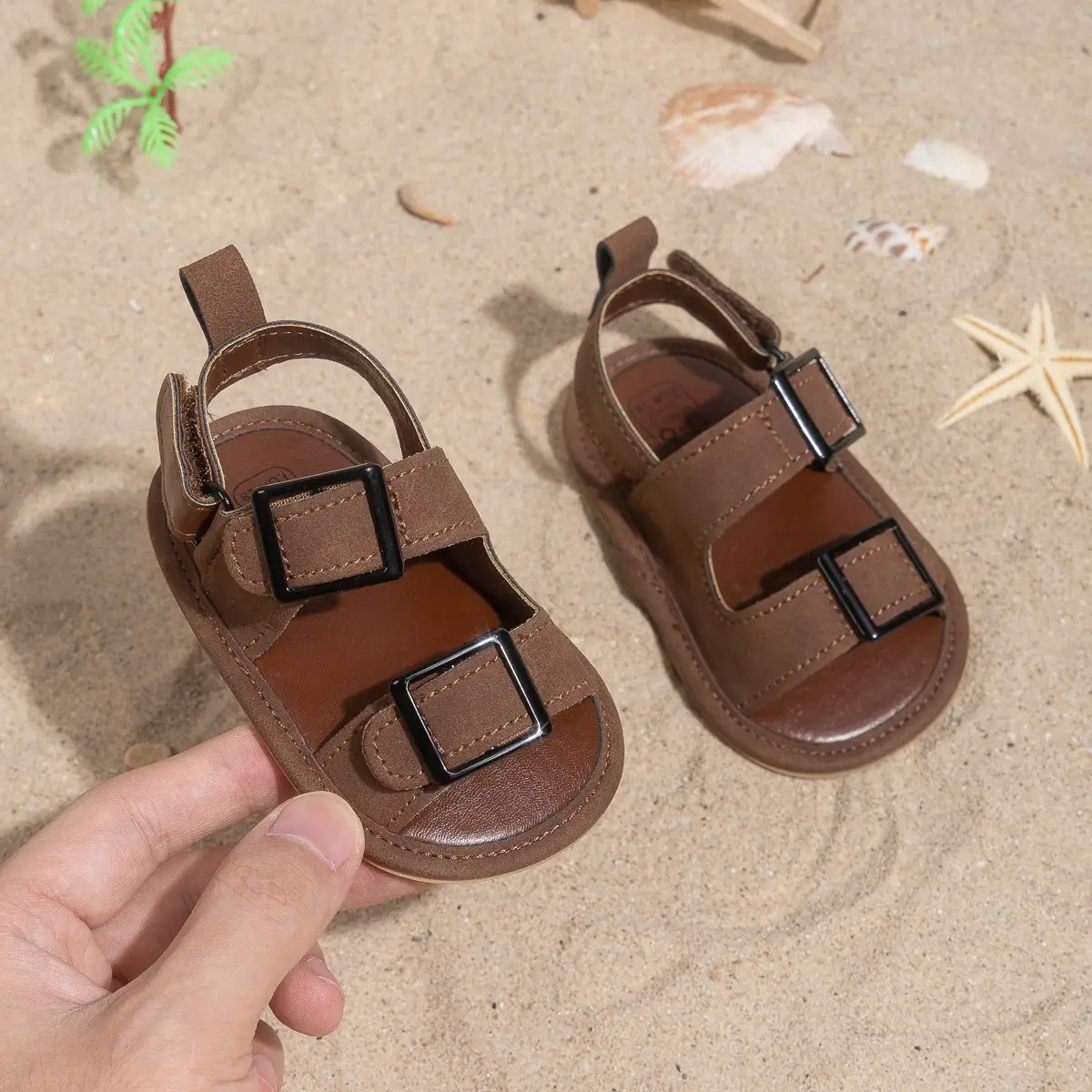 2025 Summer Baby Shoes Brown Buckle Sole — feature 5