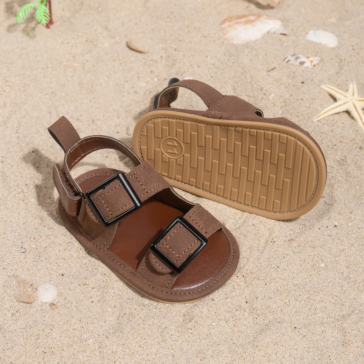 2025 Summer Baby Shoes Brown Buckle Sole — feature 7