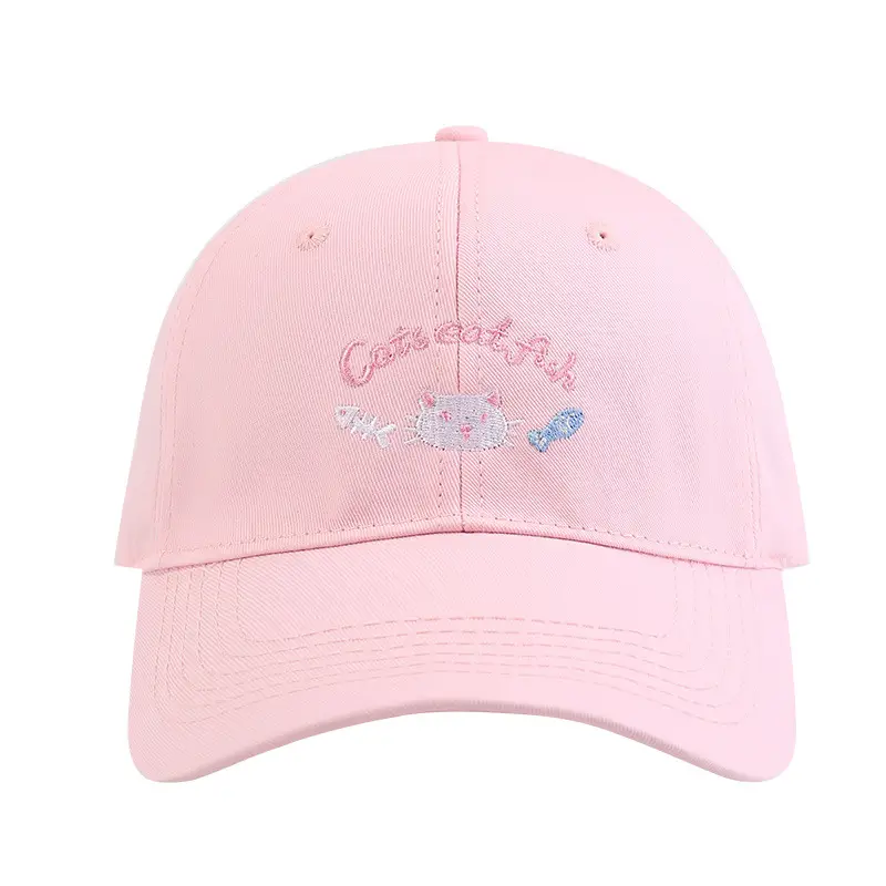 Japanese Style Kitten Embroidered Baseball Cap for Girls - Image 11