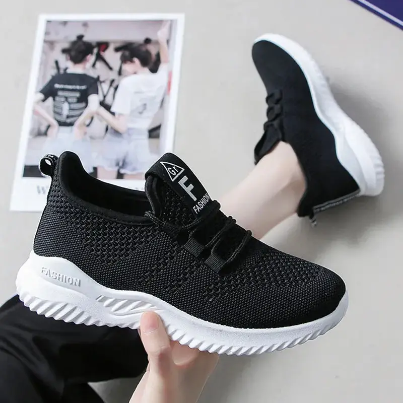 Women's Casual Sneakers, Fashionable Korean Style Breathable Running Shoes, High Heels, Mesh Fabric, Comfortable, Foreign Trade Wholesale - Image 5