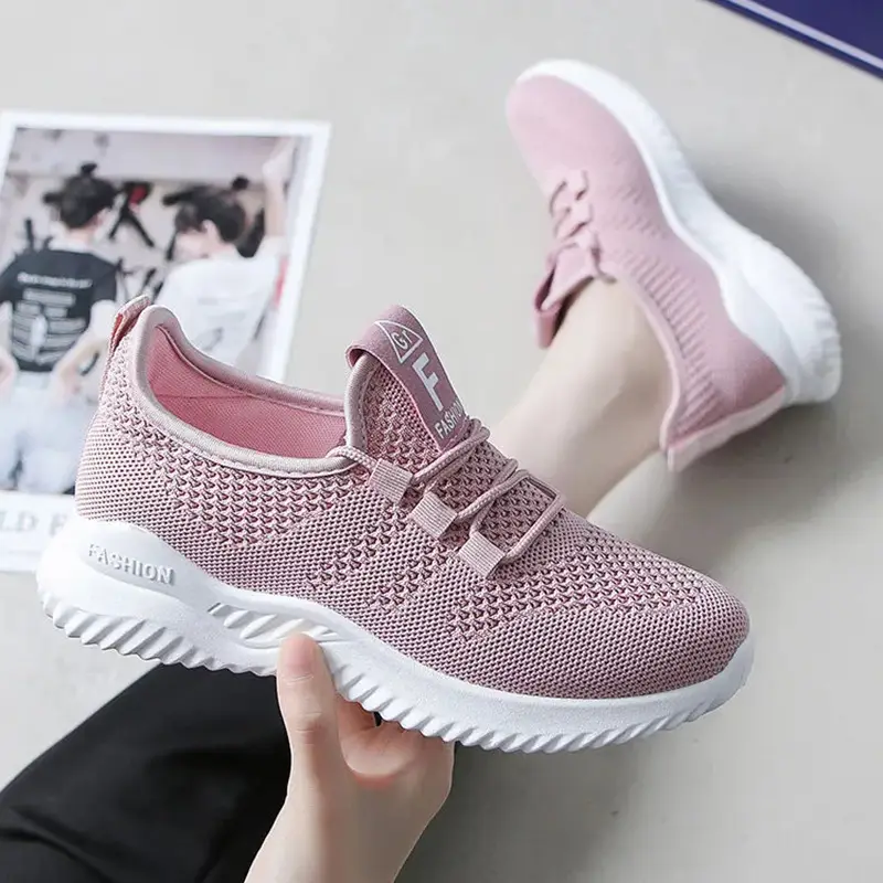 Women's Casual Sneakers, Fashionable Korean Style Breathable Running Shoes, High Heels, Mesh Fabric, Comfortable, Foreign Trade Wholesale - Image 7
