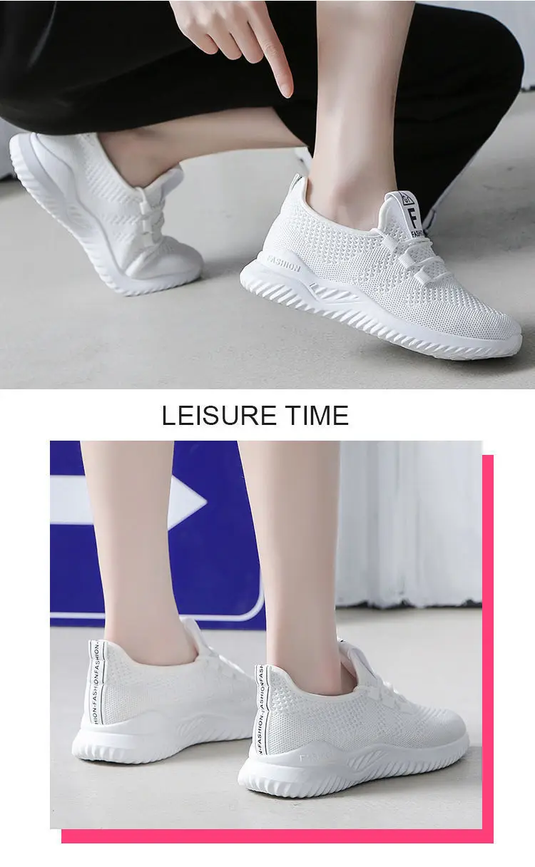 Women's Casual Sneakers, Fashionable Korean Style Breathable Running Shoes, High Heels, Mesh Fabric, Comfortable, Foreign Trade Wholesale — feature 14