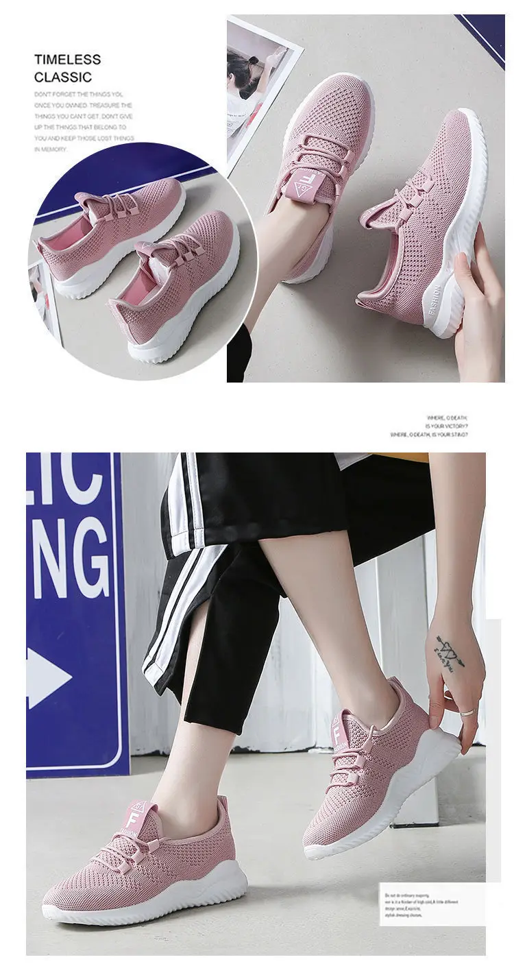 Women's Casual Sneakers, Fashionable Korean Style Breathable Running Shoes, High Heels, Mesh Fabric, Comfortable, Foreign Trade Wholesale — feature 9