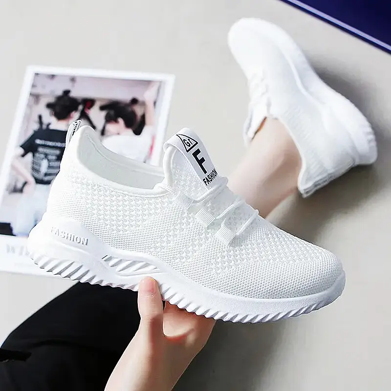 Women's Casual Sneakers, Fashionable Korean Style Breathable Running Shoes, High Heels, Mesh Fabric, Comfortable, Foreign Trade Wholesale - Image 3
