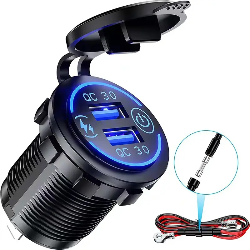 45W Motorcycle Car Charger Waterproof Dual USB - Image 2