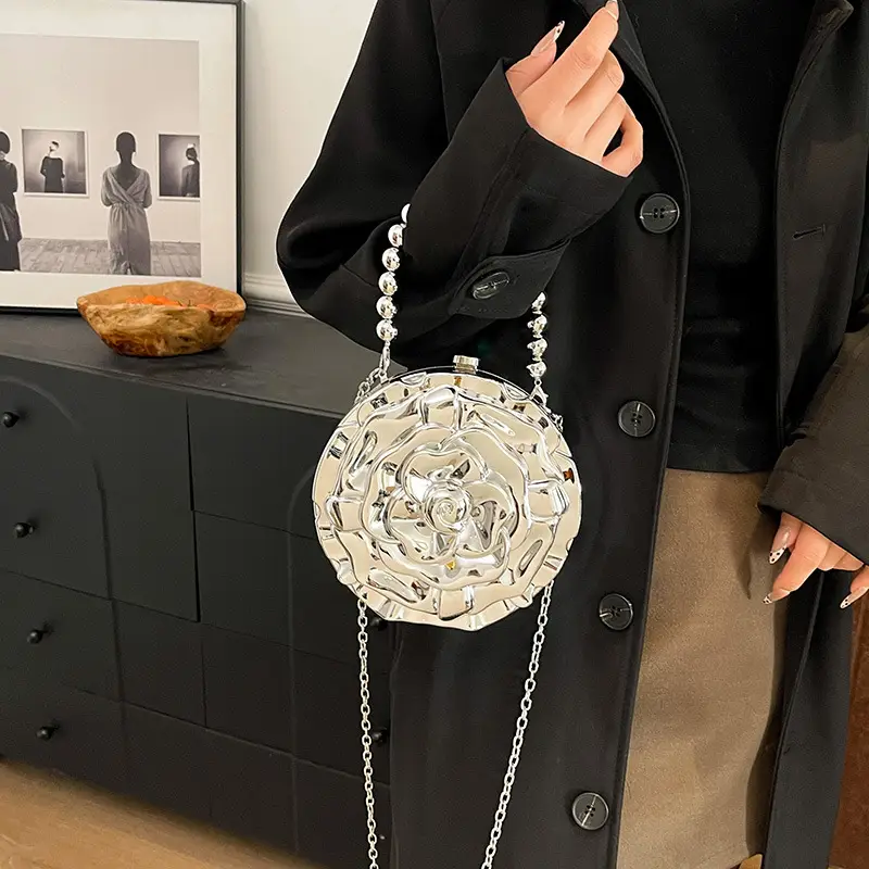 Gold Rose Crossbody Bag for Women - Image 10