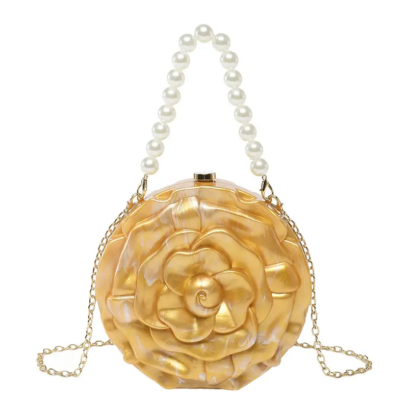 Gold Rose Crossbody Bag for Women - Image 6