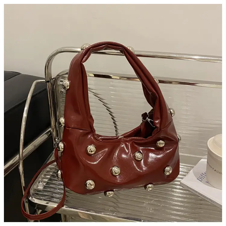 Black Rivet Shoulder Bag for Women 2025 Large Capacity — feature 16