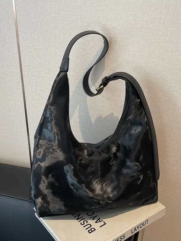 Brown Leather Crossbody Bag Large Capacity Women
