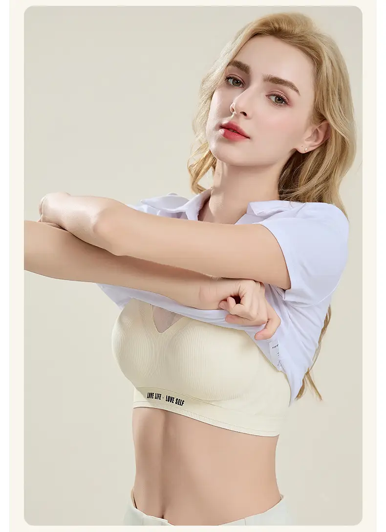 Seamless Soft Jelly Soft Support Bra for Large Breasts, Push-Up, No Steel Ring, Side Breast Collection, Anti-Sagging, Fixed Cup Bra — feature 18