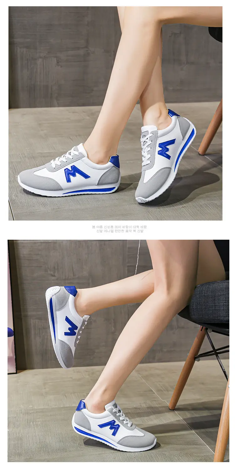 Women's Grey Blue Sneakers Spring Autumn Lightweight Breathable — feature 10