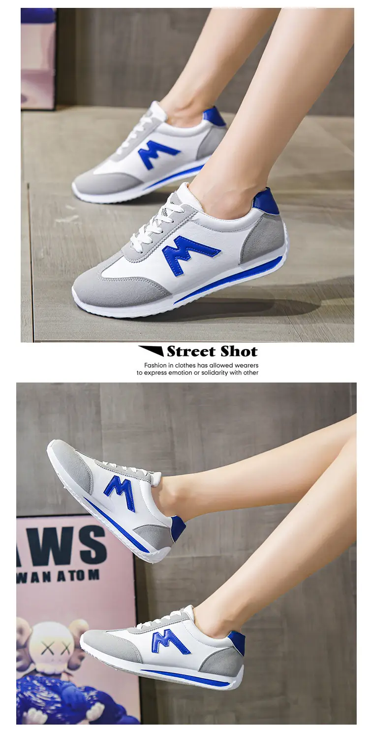 Women's Grey Blue Sneakers Spring Autumn Lightweight Breathable — feature 6