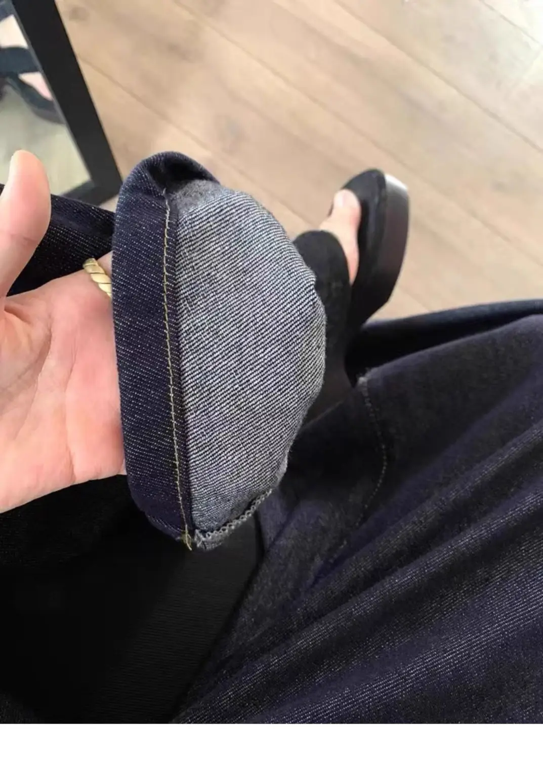 2025 Women Dark Blue Wide Leg Pants High Waist Denim — feature 7