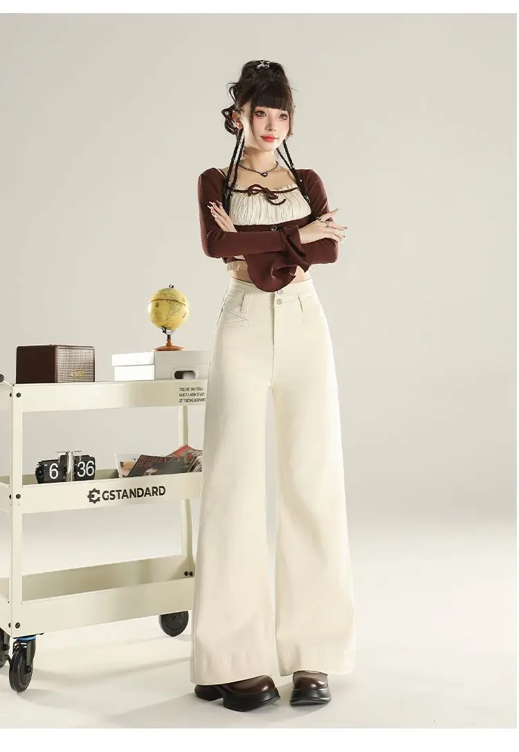 Denim Wide Leg Pants Dark Blue Slim Fit Spring 2025 — feature 16